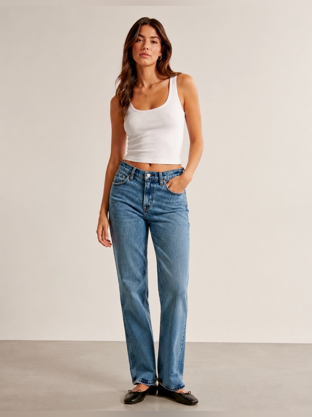 Abercrombie & Fitch The Straight Mid Rise Jeans - Size 26/2R Curve Love